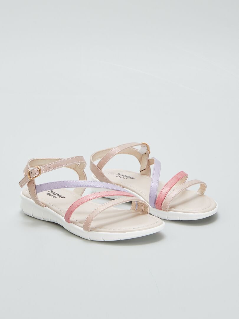 Sandalias tricolor - ROSA