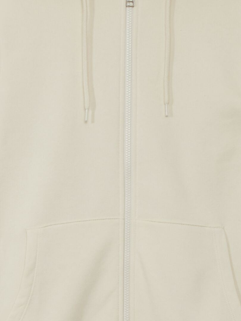 Trui met rits van fleece - BEIGE