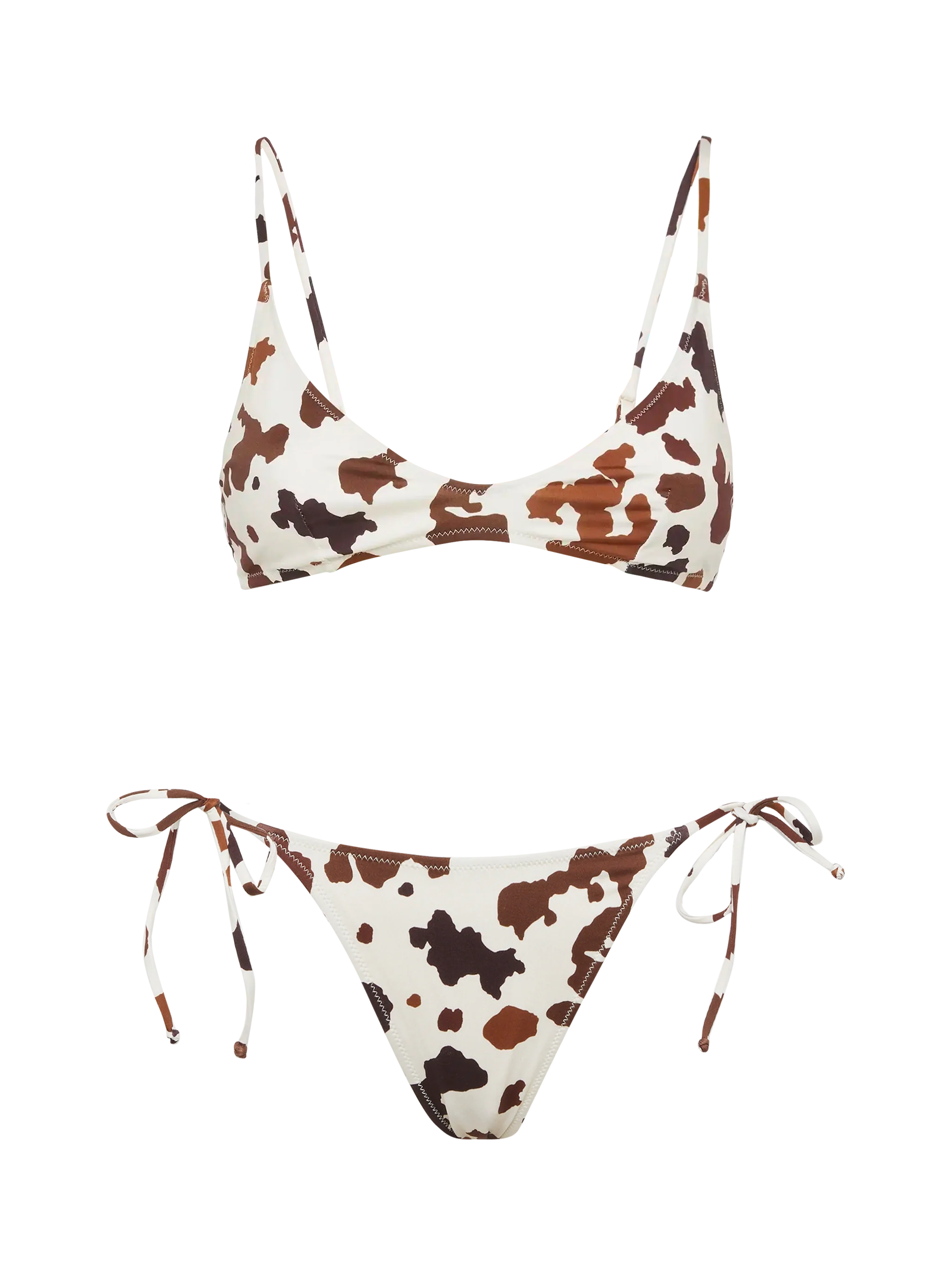 Paloma Norah bralette bikini met koeienprint en lage halslijn