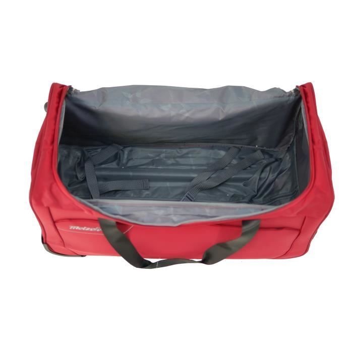 Bolsa de viaje con ruedas METZELDER Runner - Suave - Tamaño mediano - 63L - Roja