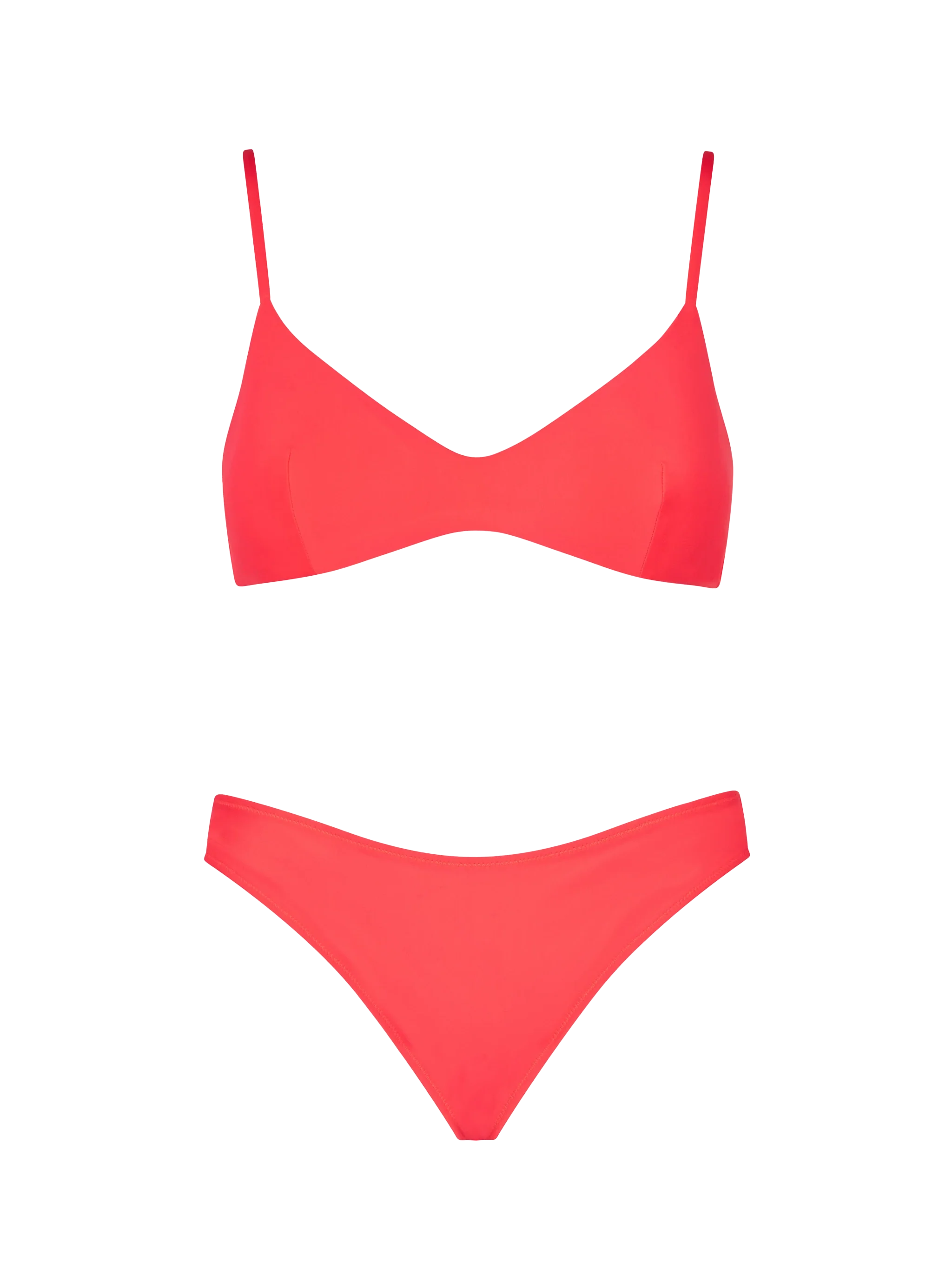 Neonrode bralette bikini voor dames