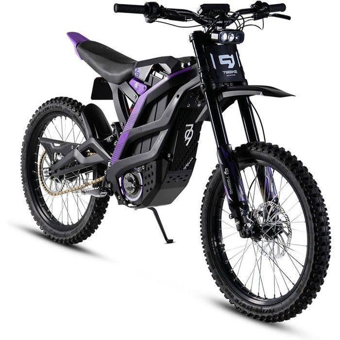 Motocicleta eléctrica para adultos 79Bike FALCON PRO Motor de 8500W Neumáticos todoterreno Batería de 72V 35Ah Velocidad máxima 85 km/h NFC Negro/Morado