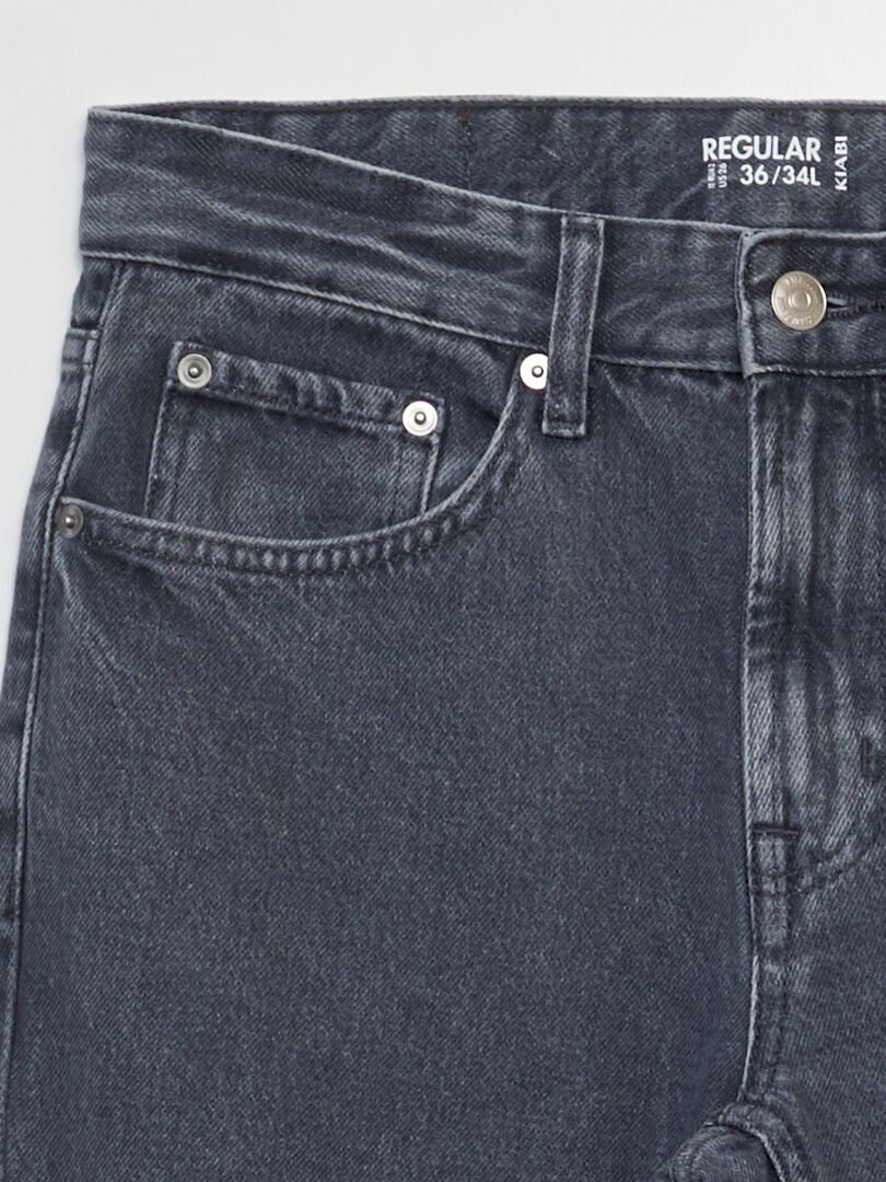 Calça jeans reta - tamanho 34 - cinza