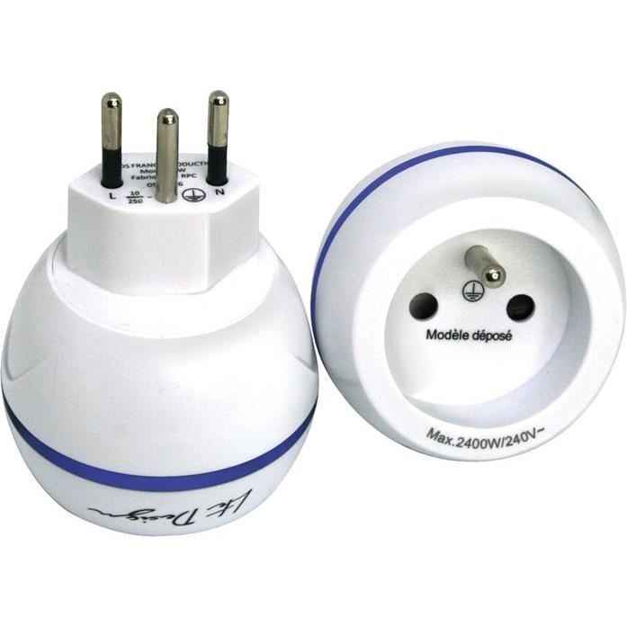 Adattatore da viaggio - Design LTE - Francia-Svizzera - Spina singola - 2300 W