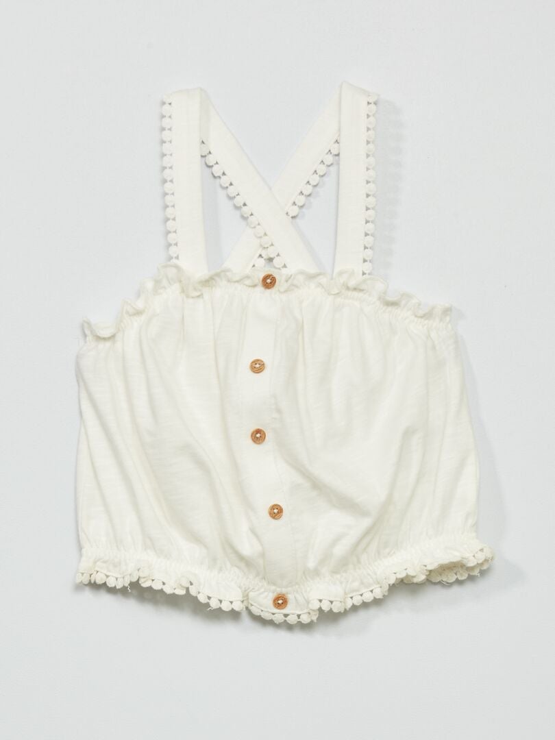 Gestreept tanktopje - wit