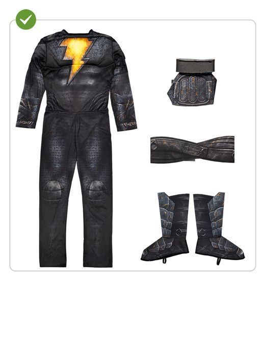 FUNIDELIA Déguisement Black Adam adulte - Déguisement pour homme et accessoires pour Halloween, carnaval et fêtes.