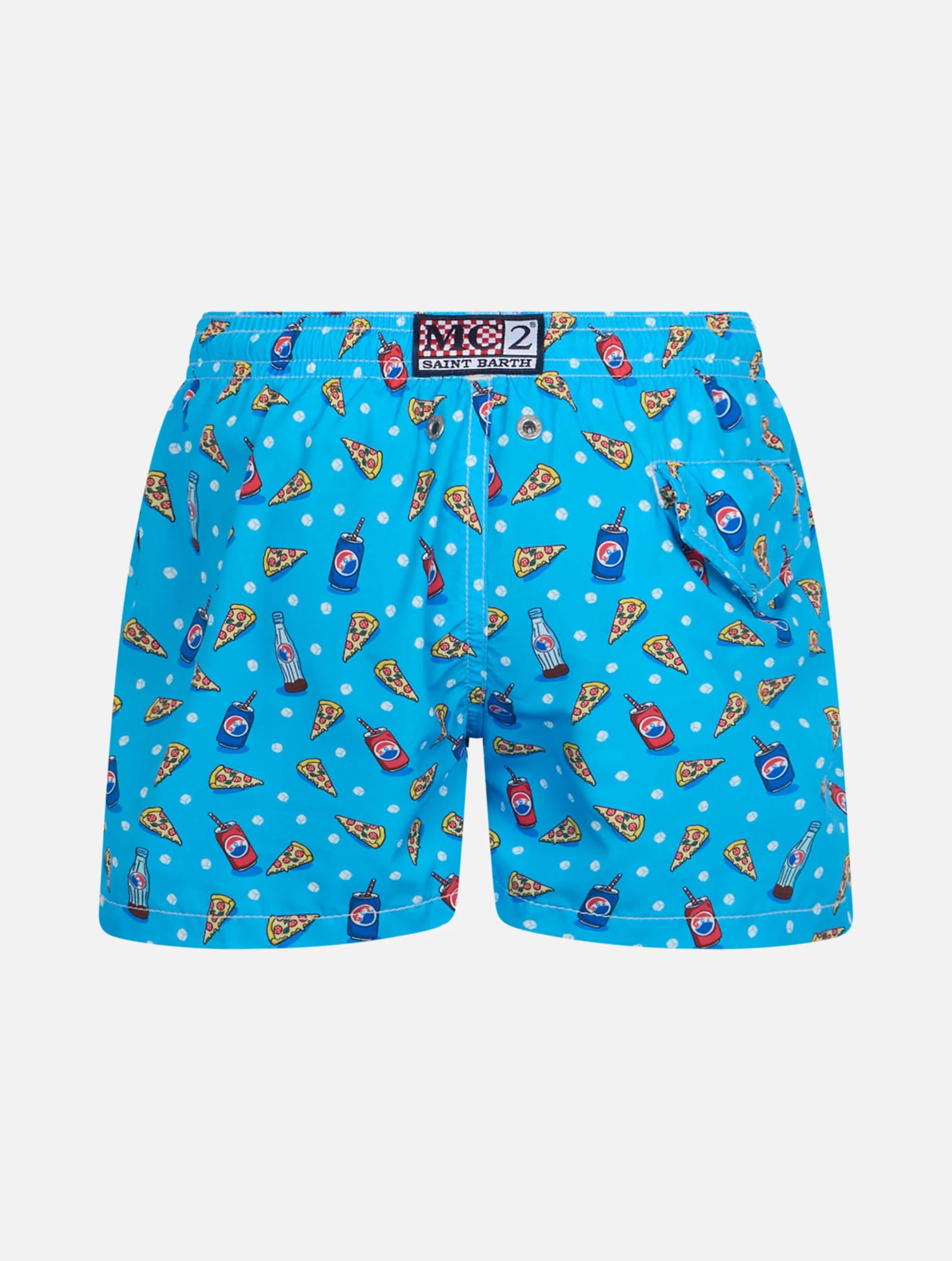 Costume da bagno da bambino in tessuto leggero Jean Lighting con stamp