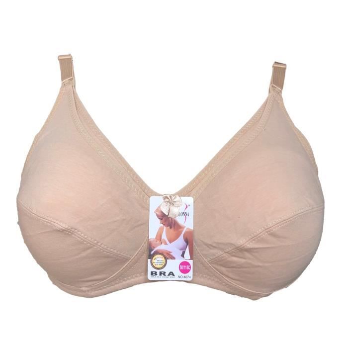 Soutien gorge allaitement 110C beige sans armatures non rembourré lingerie femme