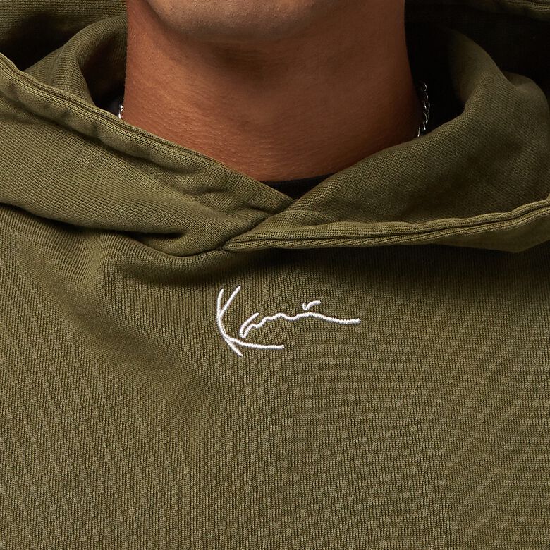 Small Signature Oversized Heavy Sweat Washed Hoodie