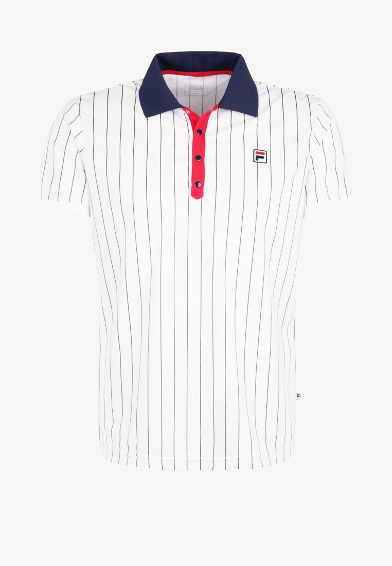 Fila STRIPES - Polo tričko - white/peacot blue/red