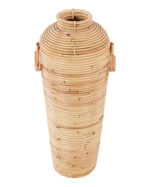 Wazon dekoracyjny rattanowy styl naturalny 50 cm