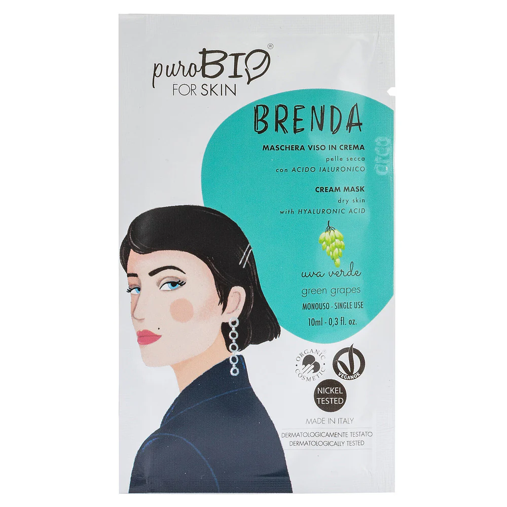 Viso BRENDA Maschera Viso In Crema - Pelle Secca - UVA VERDE - Maschera Idratante viso