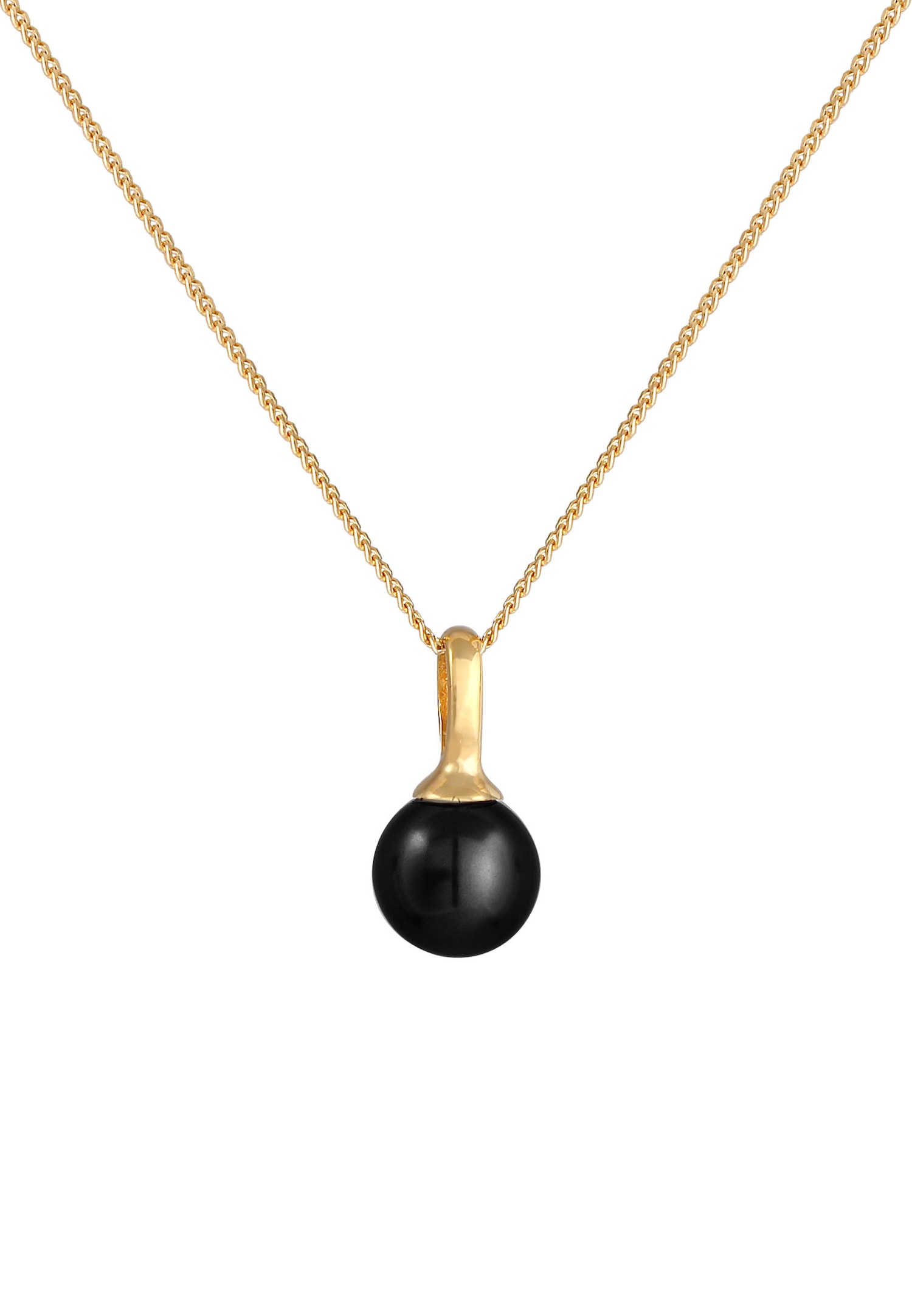 Nenalina Perle pour dames perle synthétique Round Classic en argent sterling 925 plaqué or