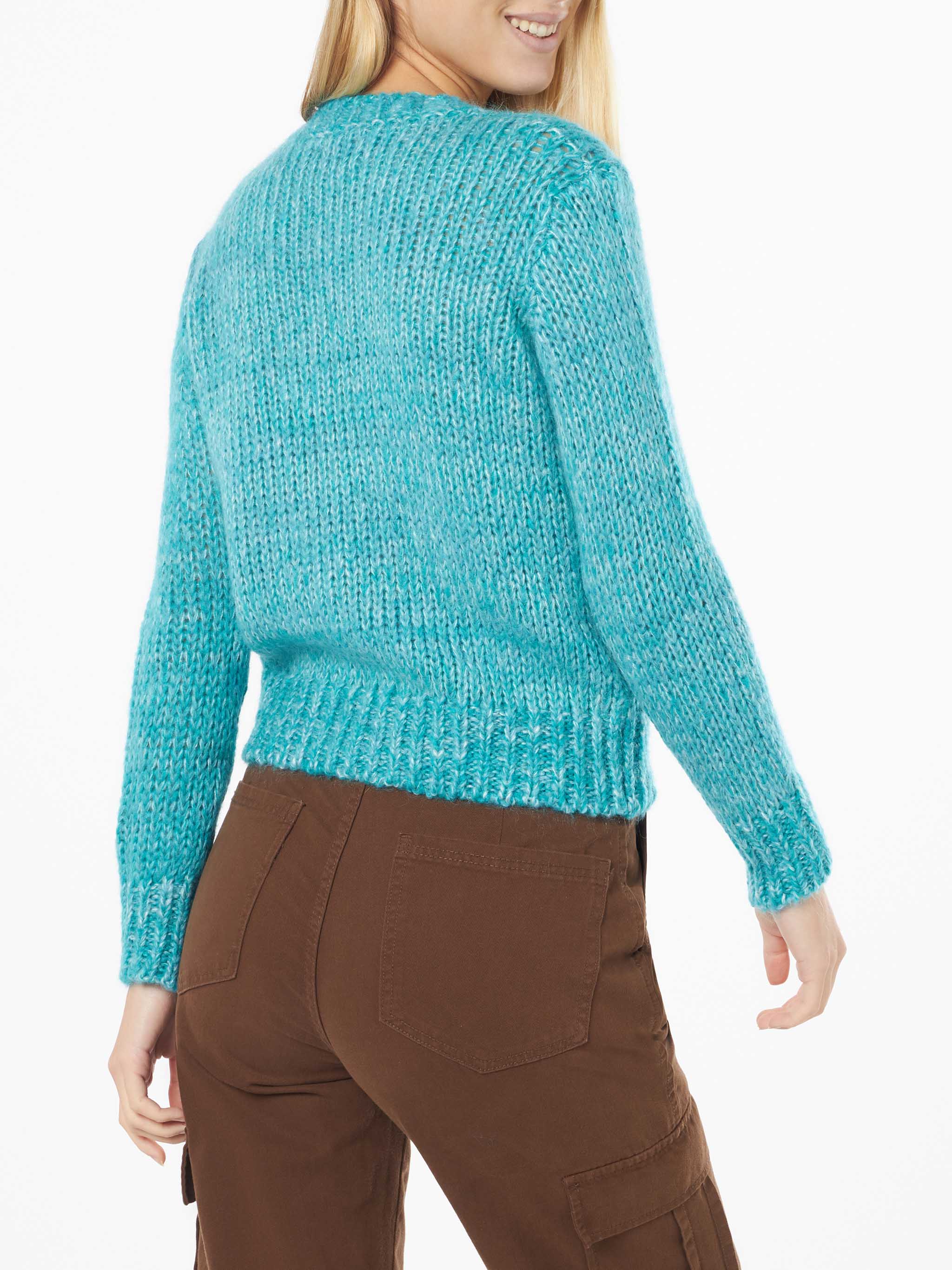 Damestrui met ronde hals en cropped model, zacht en met de tekst 