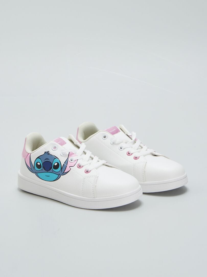 'Stitch' lage sneakers - wit
