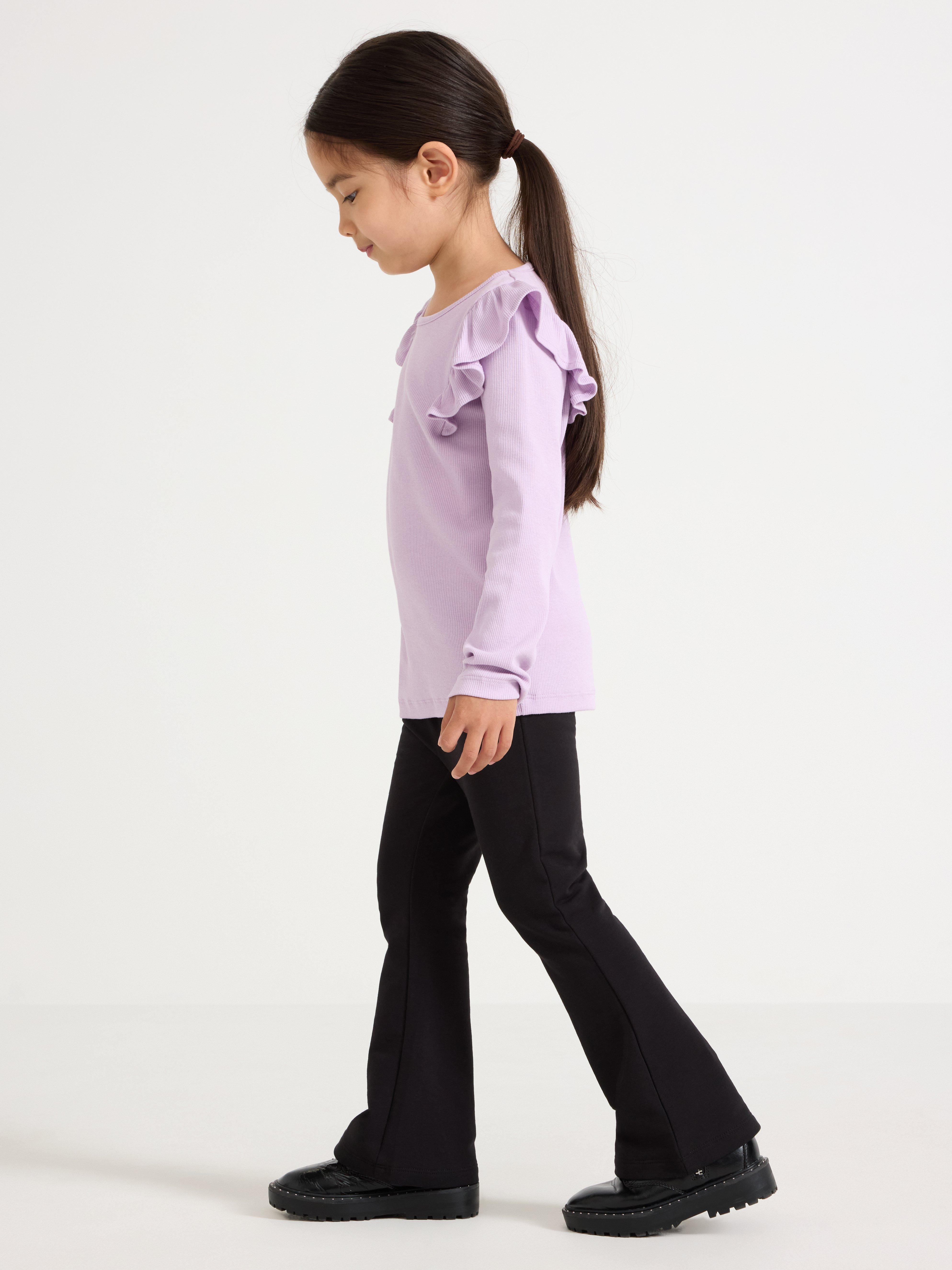 Leggings évasés avec intérieur brossé noir