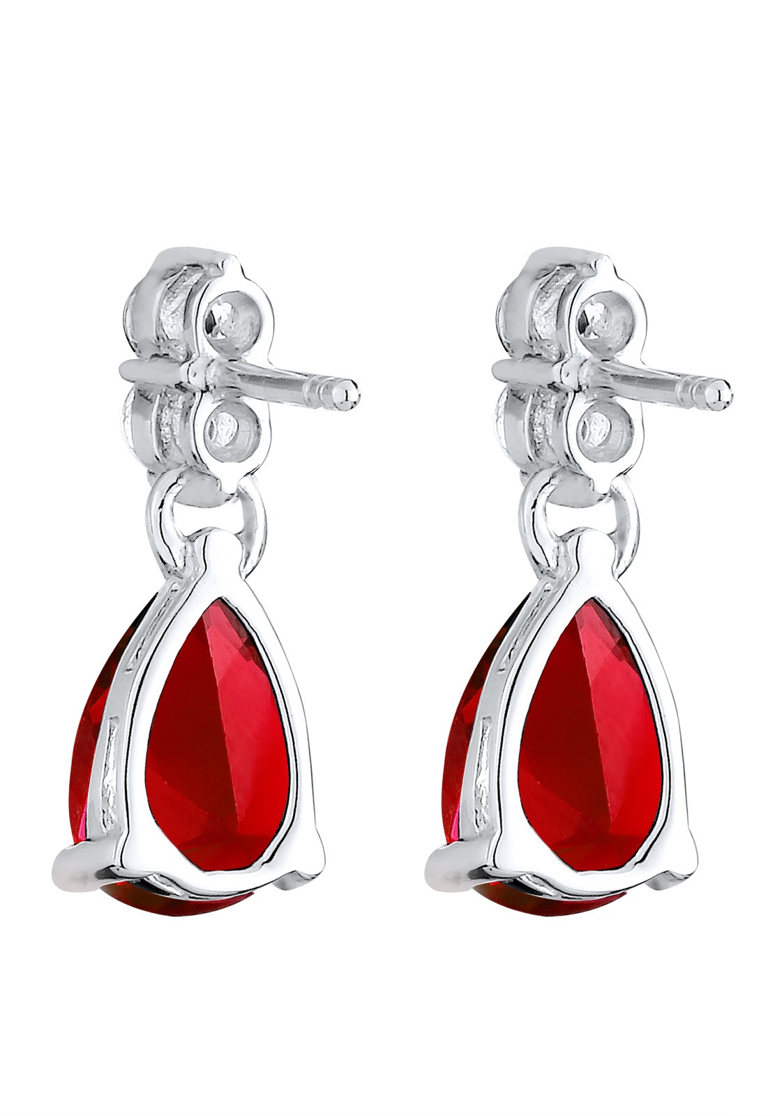 Elli Femmes Pendentif d'oreilles Goutte Élégant Rouge avec Cristaux de Zirconium en Argent Sterling 925