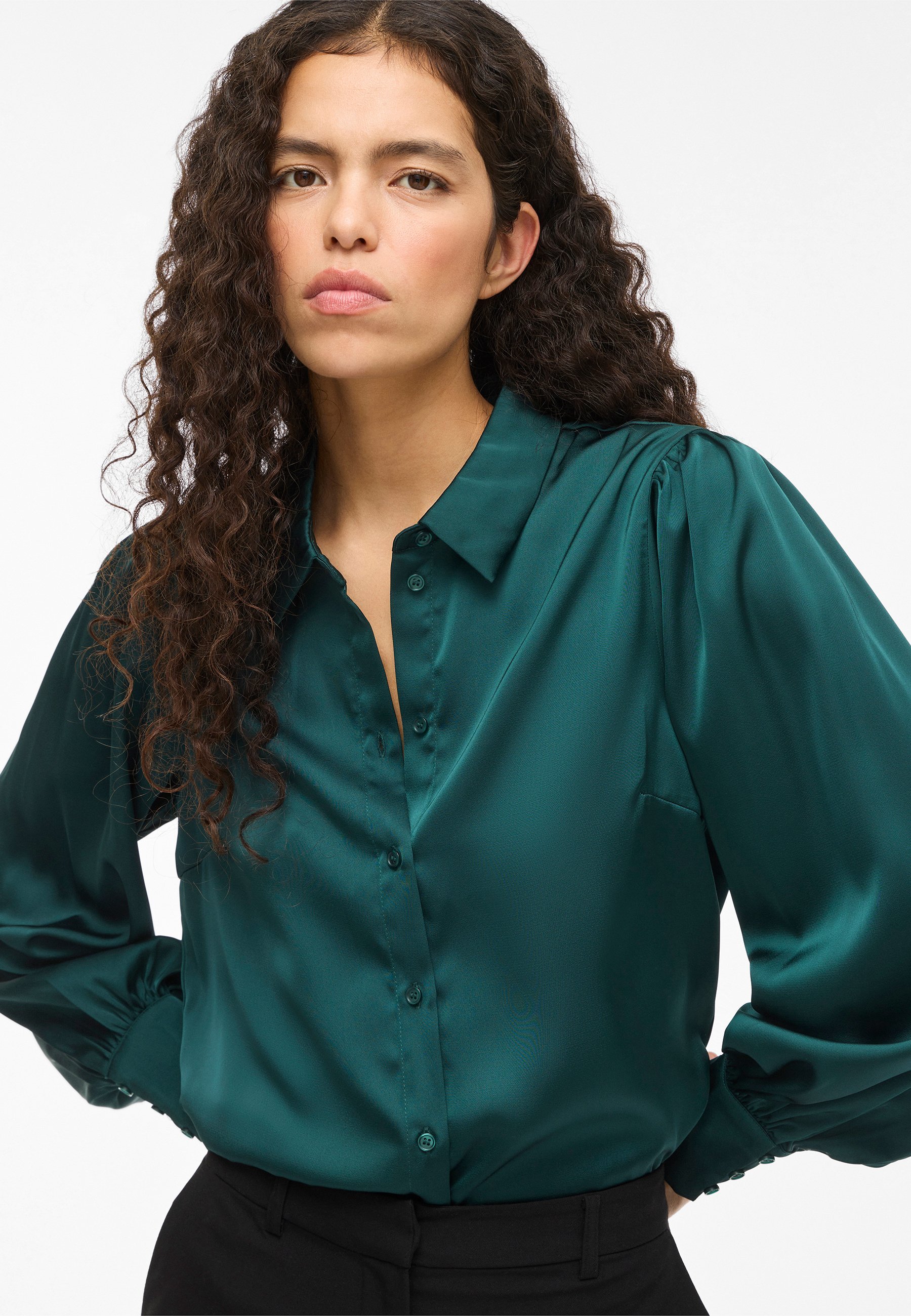 VILA VIENNA RAVENNA BALLOON NOOS - Bluse mit Knopfleiste - Kiefernholz