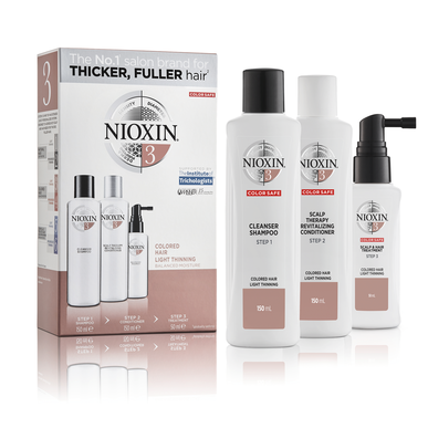 Nioxin Professionals System 3 Farget Hår Lett Tynningsett 3 Trinn Tetthet Farget Hår Tynt 150 150 50 ml 150 150 50 ml