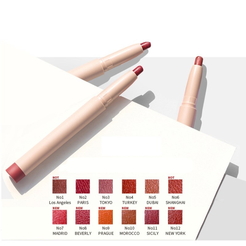 Rouge à lèvres en stylo fin multicolore, longue tenue, waterproof, mat, hydratant, texture veloutée, sans transfert, facile à appliquer. TSLM1