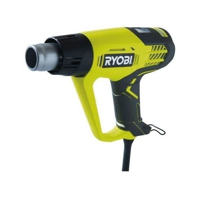 RYOBI - Pistola de ar quente de 2000 W - 2 configurações de temperatura (50/650 °C) - Visor LCD - Estojo com 1 raspador e 4 bicos - EHG2020LCD
