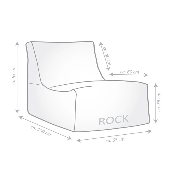 Σακούλα πουφ εσωτερικού χώρου Shara Rock, γκρι