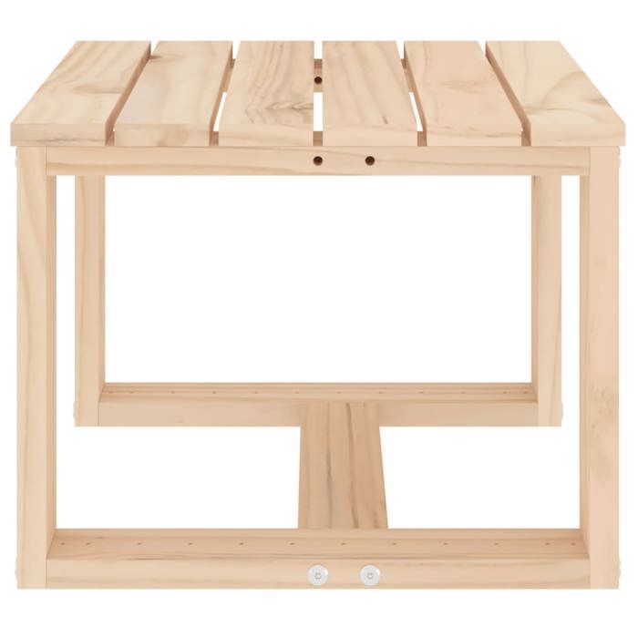 Mesa auxiliar de jardín vidaXL, mesa de centro rectangular, muebles de jardín para terraza, patio, balcón, estilo escandinavo, madera maciza 825079