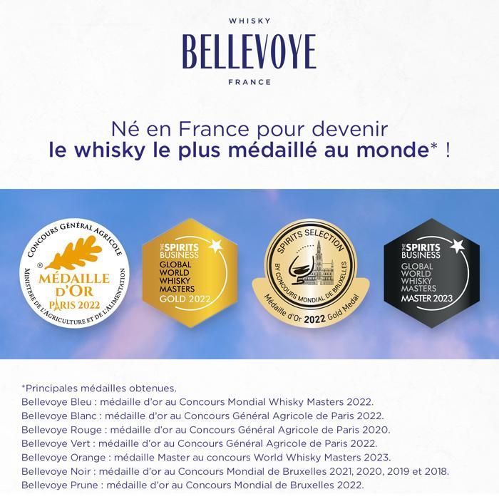 BELLEVOYE Orange - Triple Malt Whisky - Whisky francese Bellevoye - 40% Alcol - Origine: 100% Francia - 70 cl