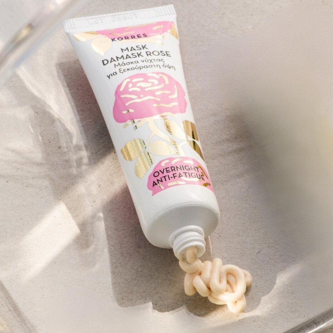 KORRES mitrinoša maska Damaskas roze pretnoguruma maska uz nakti - 18 ml
