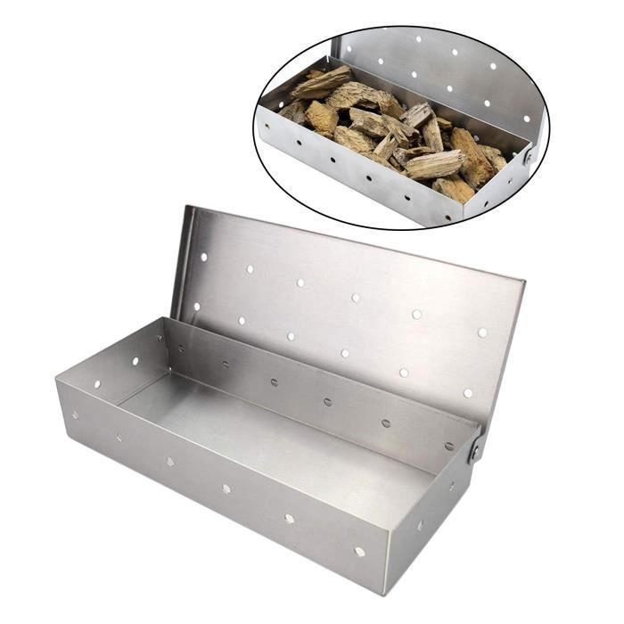 Boîte de fumeur plus épaisse Boîte de fumeur de copeaux de bois Boîte de fumage de poisson Outil de gril de fumeur Accessoires