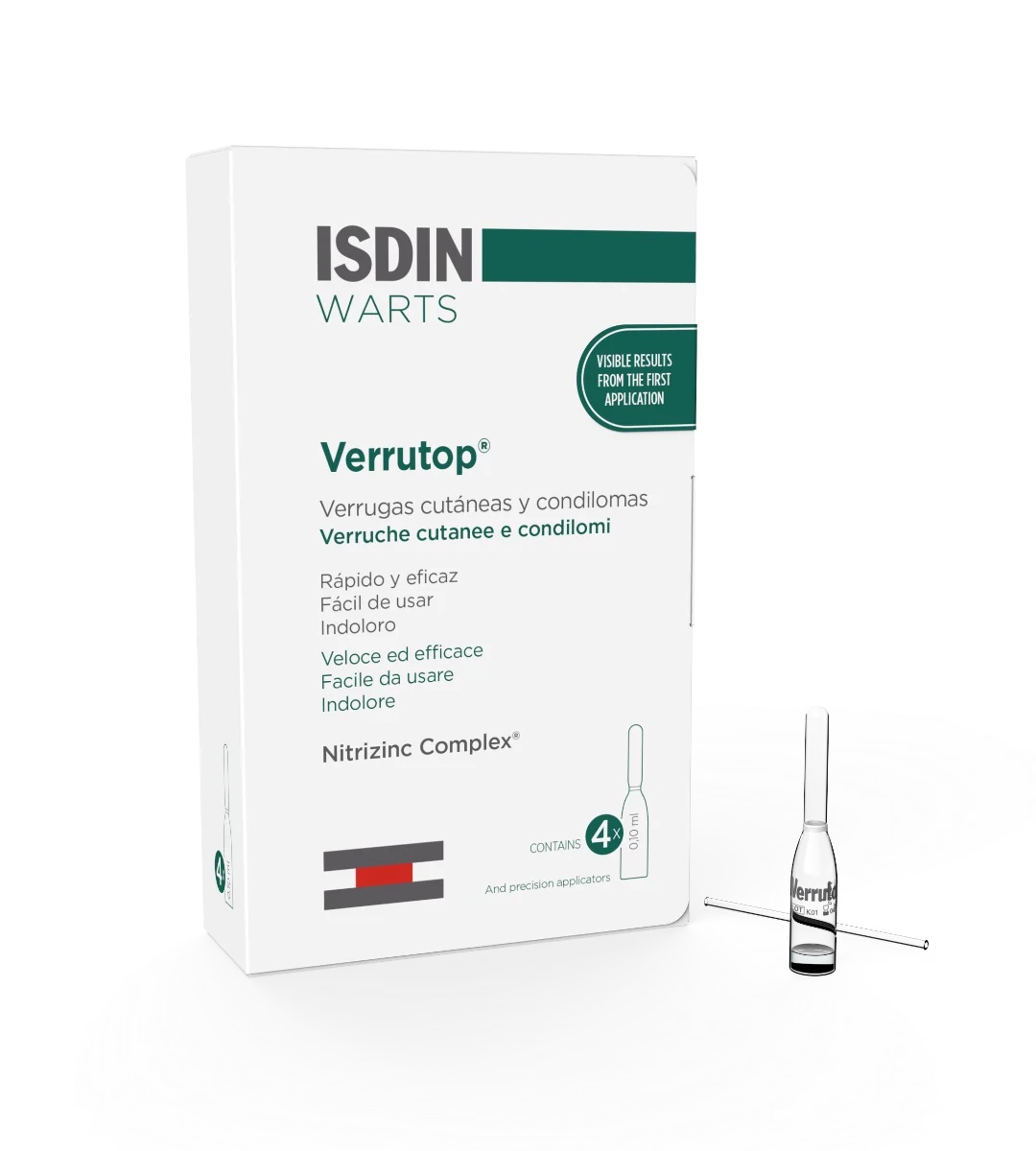 ISDIN Isdin Verrutop 4 Flaschen Hautwarzen und Kondylome