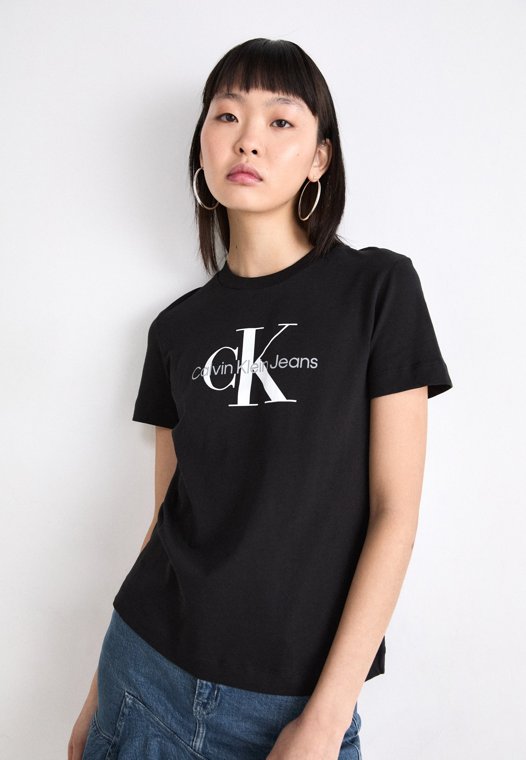 Calvin Klein Jeans CORE MONOGRAM REGULAR - T-shirt met print - zwart