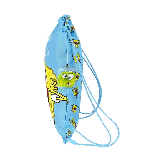  Safta Saco Plano Junior De Bob Esponja Positive Vibes, 260 x 340 mm, Azul Claro/Amarillo