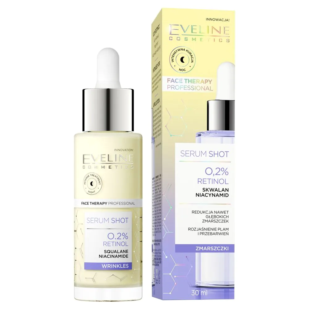 Eveline Serum Shot Kuracja przeciwzmarszczkowa 0,2% retinol na twarz, szyję i dekolt