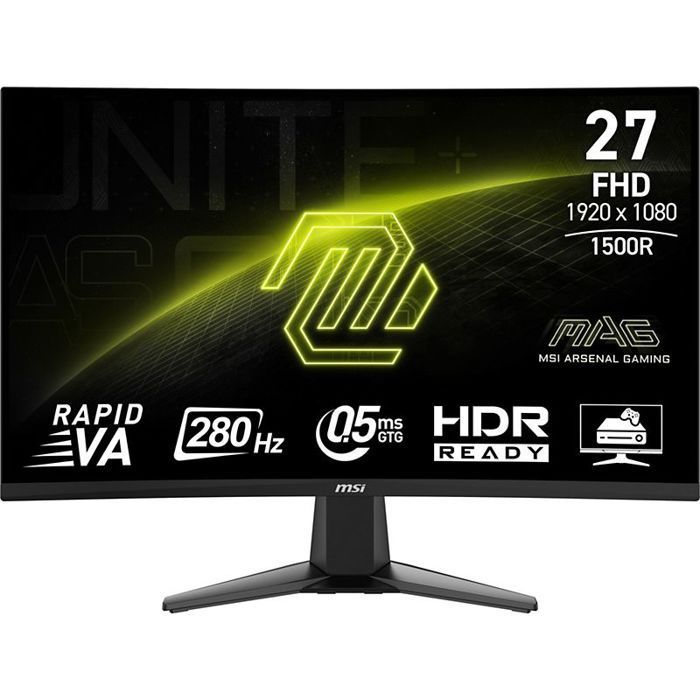 Monitor da gioco - MSI - MAG 276CXF - 27 pollici - Ultra HD 3840x2160 - Tempo di risposta 1 ms