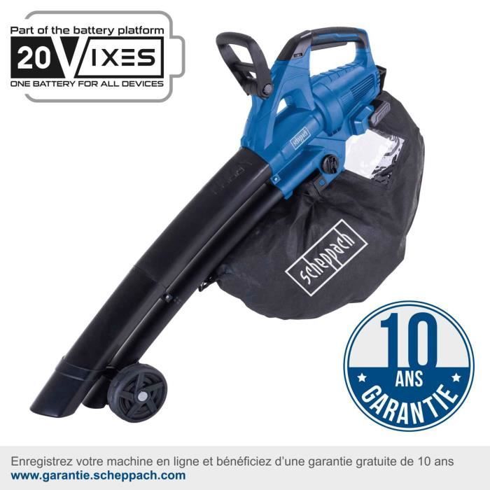 BC-BLV720-X Draadloze bladblazer/stofzuiger en versnipperaar - 2 handgrepen + draagriem - SCHEPPACH 20V IXES - Accu en oplader niet inbegrepen