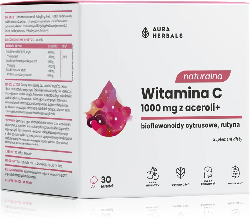 Aura Herbals Vitamin C 1000 mg prehransko dopolnilo z vitaminom C