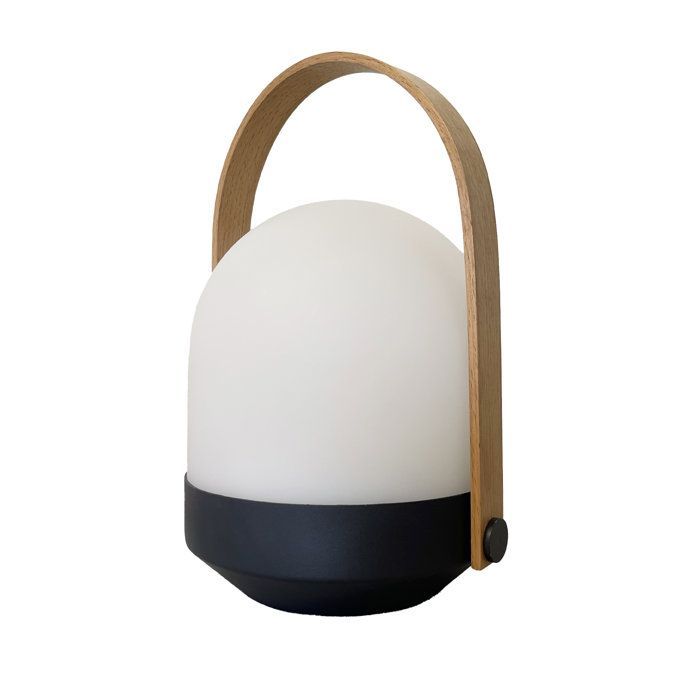 Lampada portatile senza fili LUMISKY AURA - LED bianco caldo dimmerabile - manico in bambù - ricaricabile - altezza 27 cm