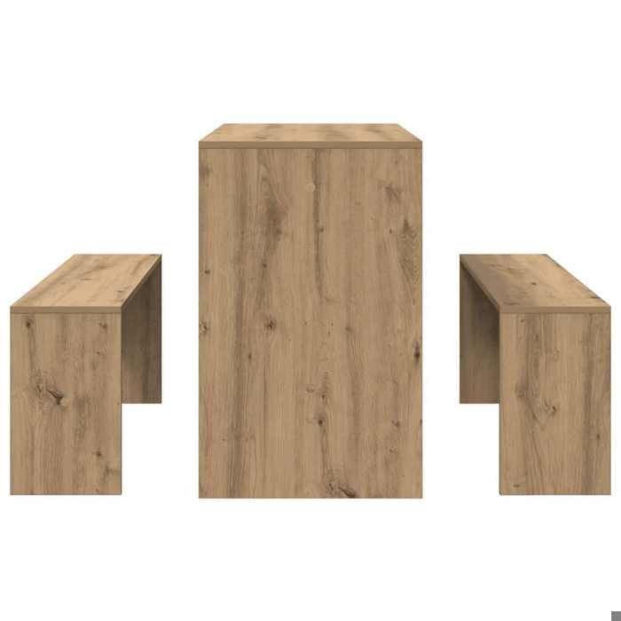 947751& Juego de mesa y banco de comedor de 3 piezas - Madera - Aglomerado - Mesa y sillas de cocina
