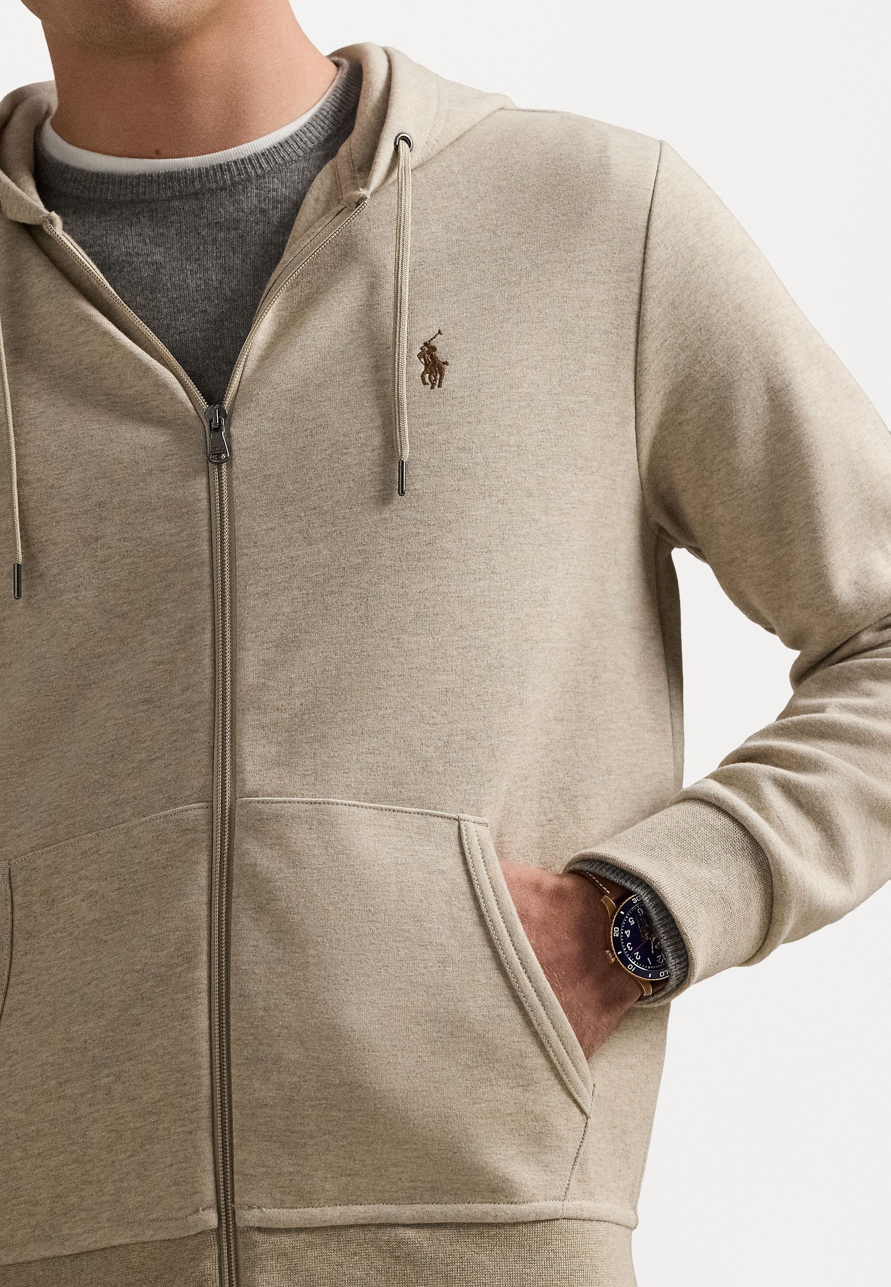 Sweat à capuche zippé Polo Ralph Lauren - Beige toscan chiné