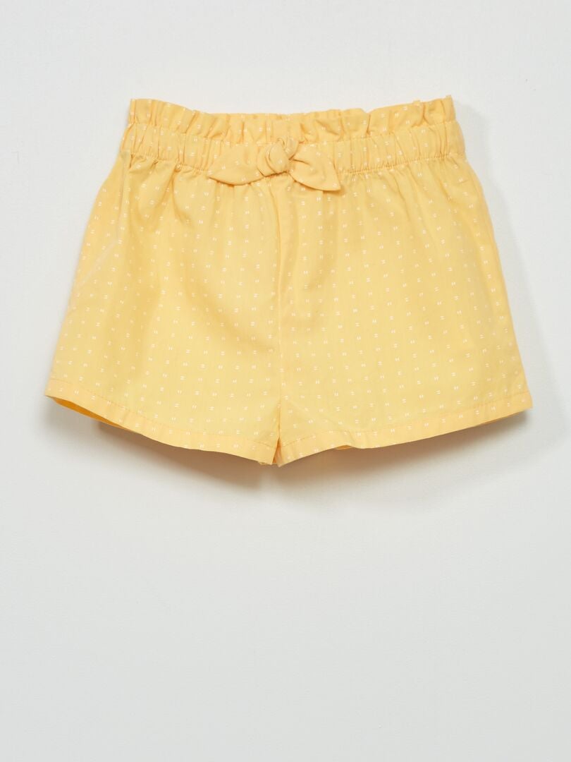 Calções de popeline estampados - AMARELO