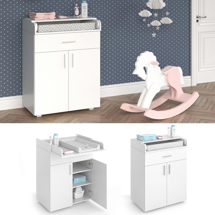 Commode à langer Lena 75x100cm Blanc Vicco 37863