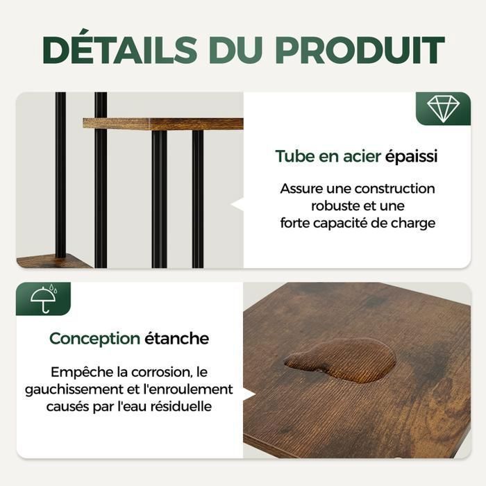 Plant Stand - Bamworld - 4-Tier Plant Shelf - Suitable for Living Room, Bedroom, Balcony, etc. - Brown
