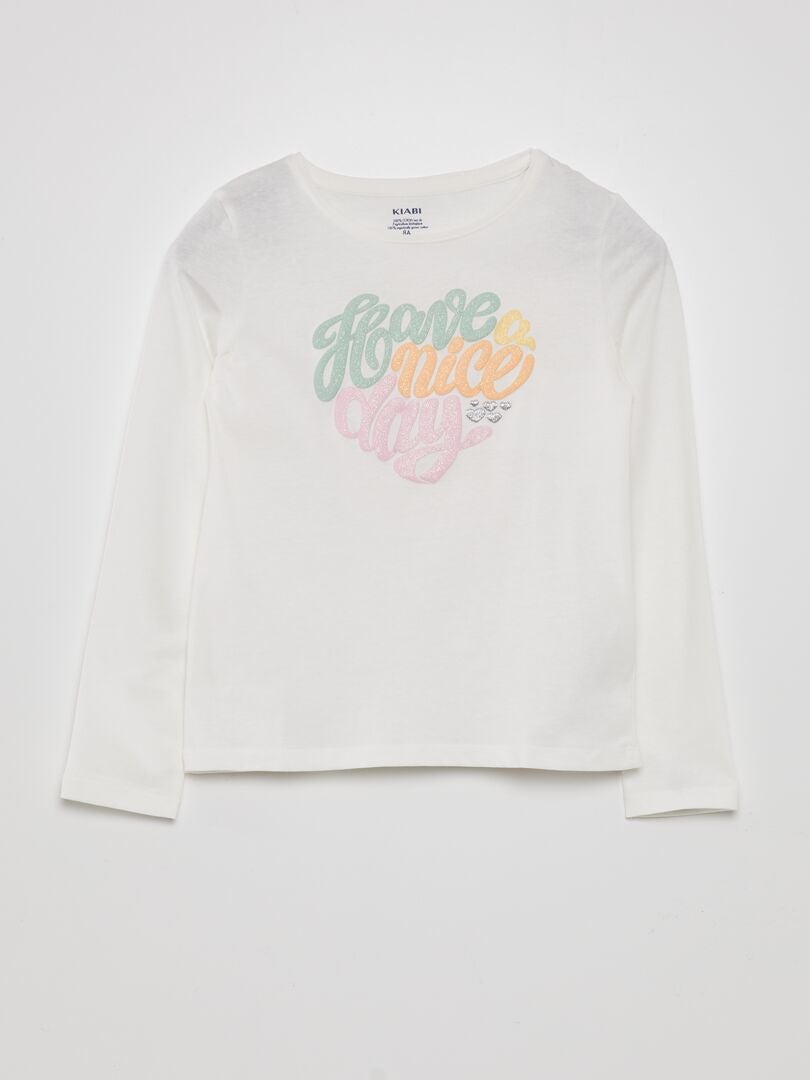 Camisetas estampadas de manga larga - BLANCAS