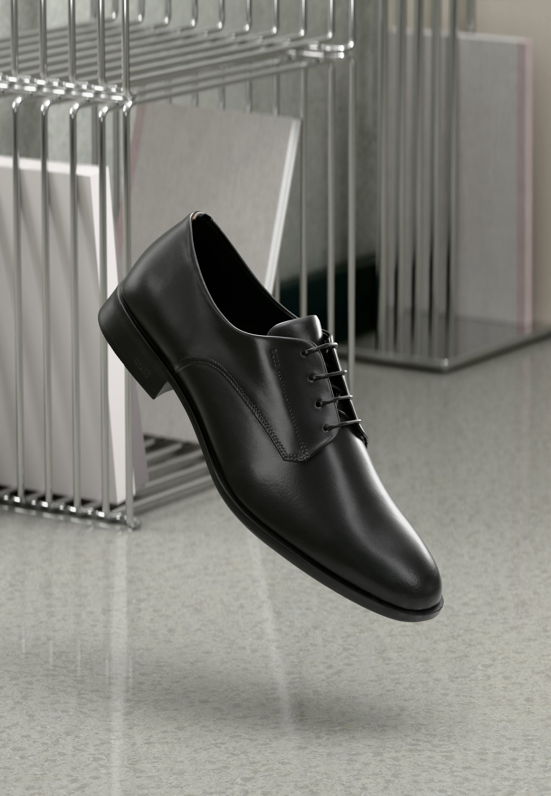 BOSS veterschoenen - zwart