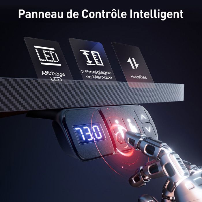 HLONONE LED Elektrisch Zit-Sta Bureau 140 x 60 cm, Gaming Bureau met Geïntegreerd Stopcontact & USB-poort, 3 Geheugenfuncties, Zwart