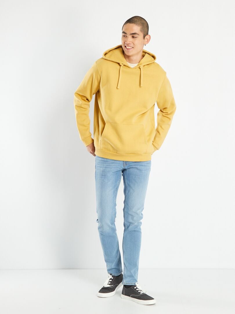 Sudadera con capucha y bolsillo tipo canguro - AMARILLA