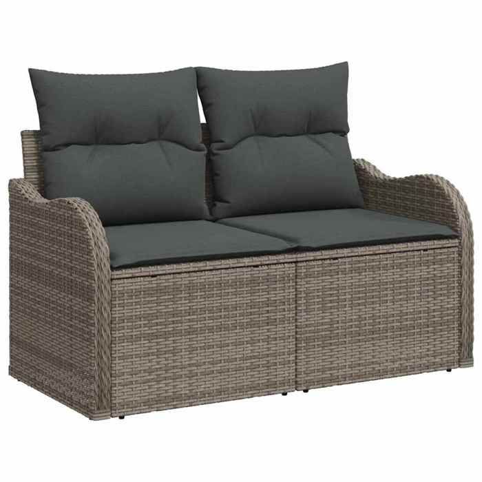 Ensemble Salle à Manger - vidaXL - Poly Rotin - Gris - 6 Personnes - Modulaire