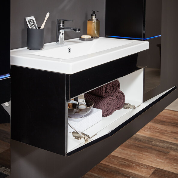 Mobilier de baie WANGEROOGE L, negru