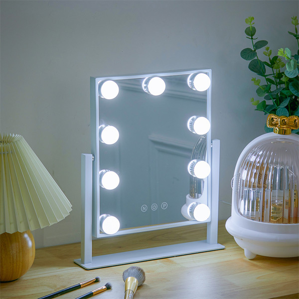 Koupelnové zrcadlo Livingandhome Hollywood s LED žárovkami